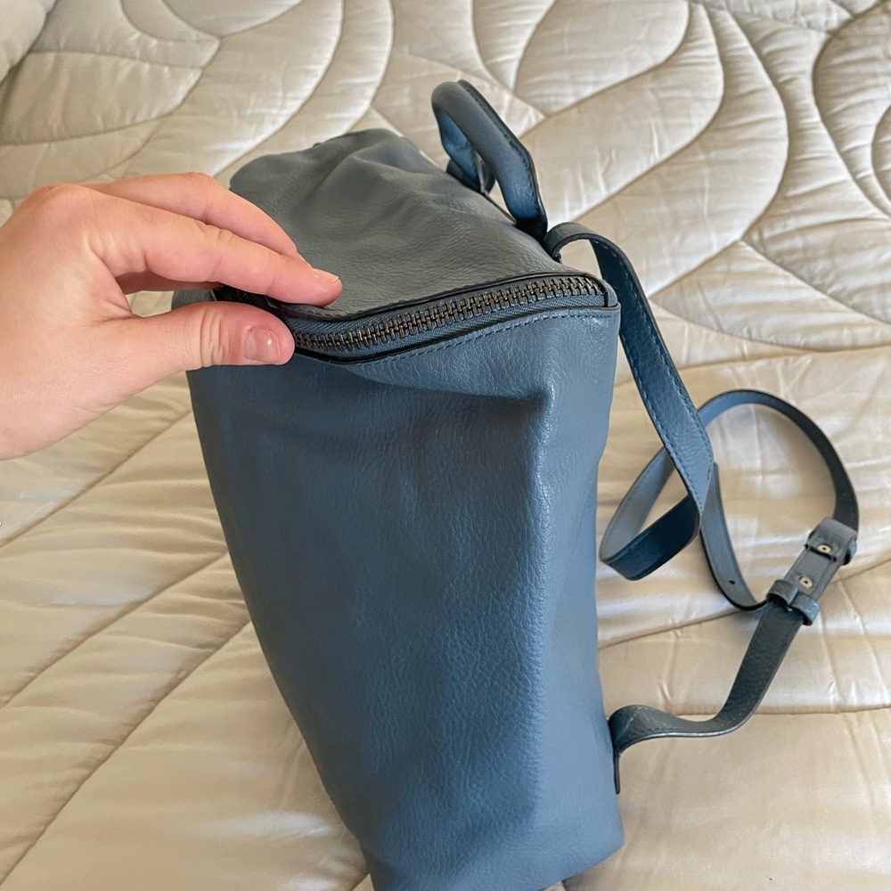 |TOPSHOP: CASUAL BLUE BACKPACK |

|Size: Medium SIZED BAG|